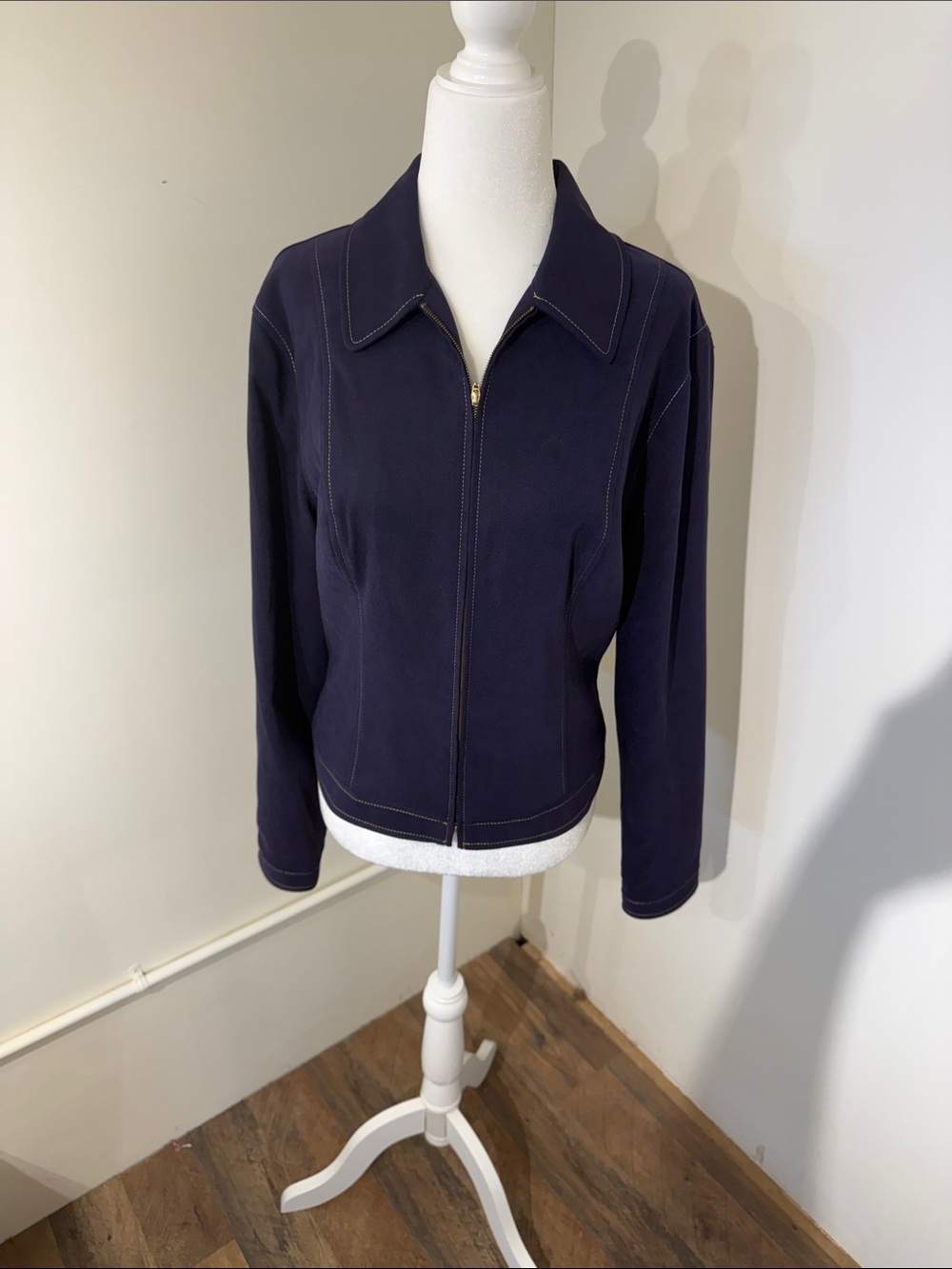Cache Women's Navy Zip-Front Jacket